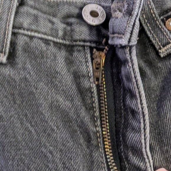 VINTAGE 90s Guess | 100% Cotton Straight Leg Jeans in Washed Black/Gray Size 27 - Picture 7 of 13